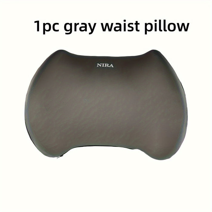 1pc Memory Foam Car Neck and Lumbar Pillow - Comfortable Support for Headrest and Back Cushion - Ideal for Drivers and Passengers