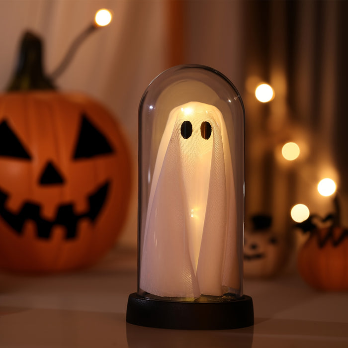 [Halloween Decor] Bamda 1pc Halloween Decorations, Cute Light Up Plastic Cloche | Halloween Indoor Night Light for Home Kitchen Mantel Tabletop Party Decor and Holiday Decor