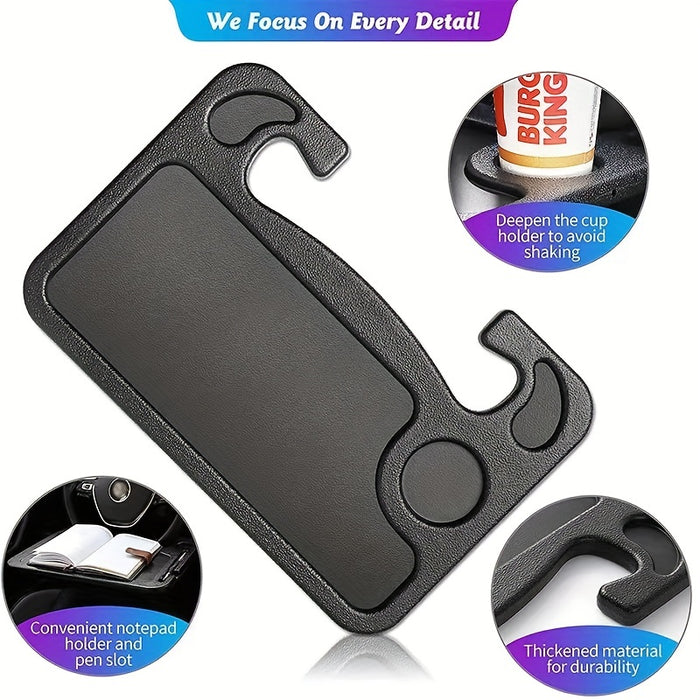Multifunctional Car Steering Wheel Tray Table: Storage Rack for Phone, Snacks, and More