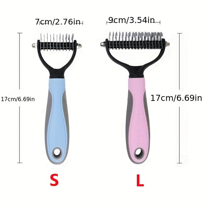Double-Sided Pet Fur Knot Remover Comb for Dogs and Cats: Effective Shedding Tool for Removing Pet Hair