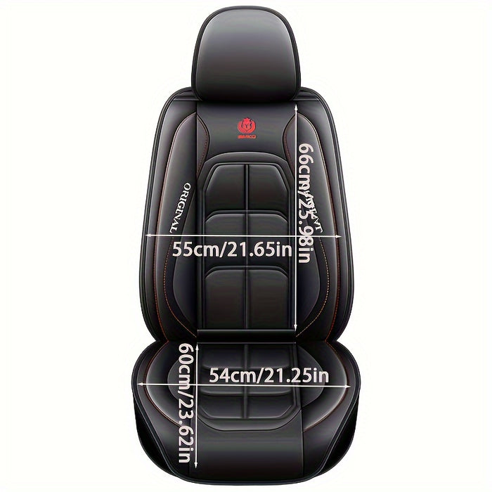 1pc ORIGINAL Blue & Black PU Leather Car Seat Cover - Durable, Breathable, Easy Installation, All-Season Protection - Premium Interior Upgrade for Front Seats