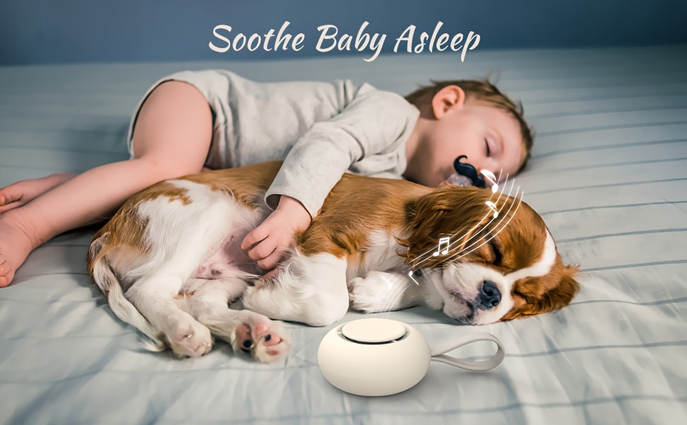 Portable Baby Sound Machine [White Noise For Babies Kids Adults][Baby Sleep Soother][12 Soothing Sounds] 15 Hours Battery Life, Registry Gift, Baby Shower, Clips On Baby Stroller
