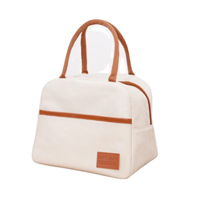 4 Shapes Insulated Thermal Large-capacity Beige Lunch Bags Girls Japanese Bento