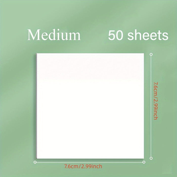 1pc 50 sheets 50-Sheet Transparent Sticky Notes: Waterproof Self-Adhesive Translucent Notes for Books, Journals, and Office Use