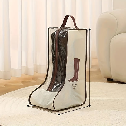 Transparent Shoe Bag With Carry Handle, Non-Woven Material, Elegant Design, Long-Lasting Use, Machine Washable