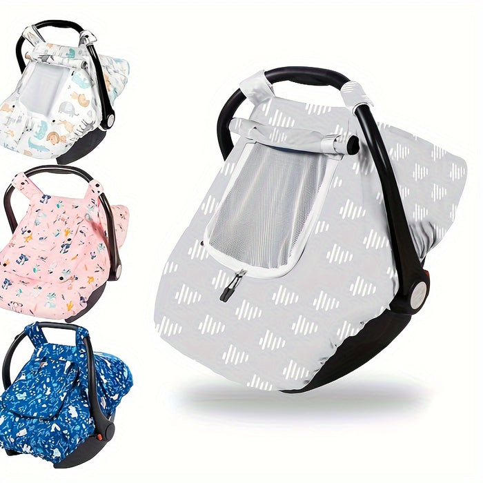 Car Seat Cover Baby, Minky Baby Car Seat Cover, 3 In 1 Carseat Sover For Winter, Winter Carseat Cover For Baby With Storage Bag