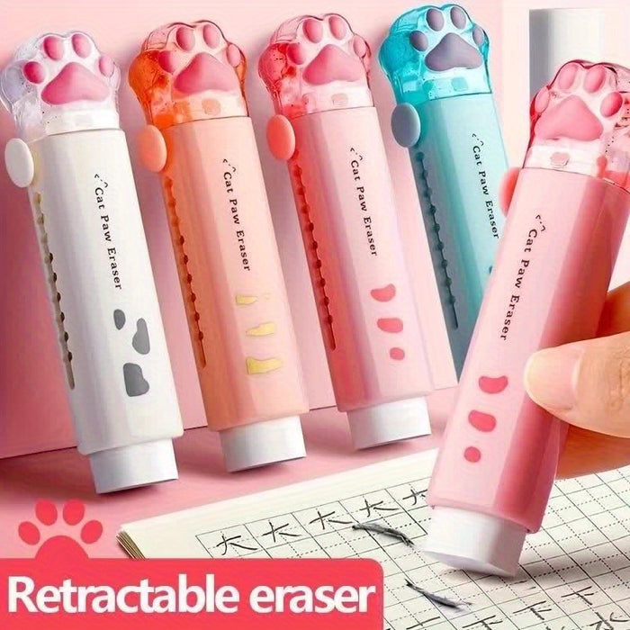 Push-pull Cat paw cute eraser girl pencil eraser student rubber Cartoon pen eraser school supplies prizes Office eraser