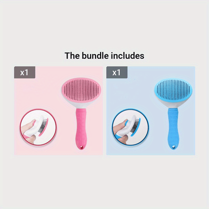 1pc One-Click Cat & Dog Hair Removal Comb with Floating Needle for Easy Pet Grooming