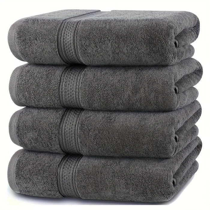 4-Pack Luxurious Cotton Hand Towels - Woven Face Towels, Highly Absorbent, Soft & Skin-Friendly for Home, Hotel, Spa