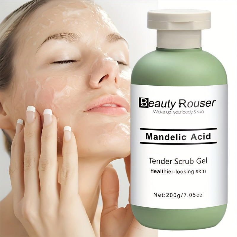 Mandelic Acid Cleansing Gel with Aloe and Rose Extract - Gentle, Moisturizing Face and Body Scrub, Deep Pore Cleansing, Unclogs Skin, Alcohol-Free, Suitable for All Skin Types,
