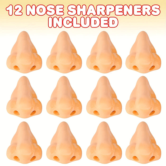 1pc/12pcs Novel Nose-Shaped Pencil Sharpener Set of 12 - Fun and Quirky Pencil Sharpening Solution