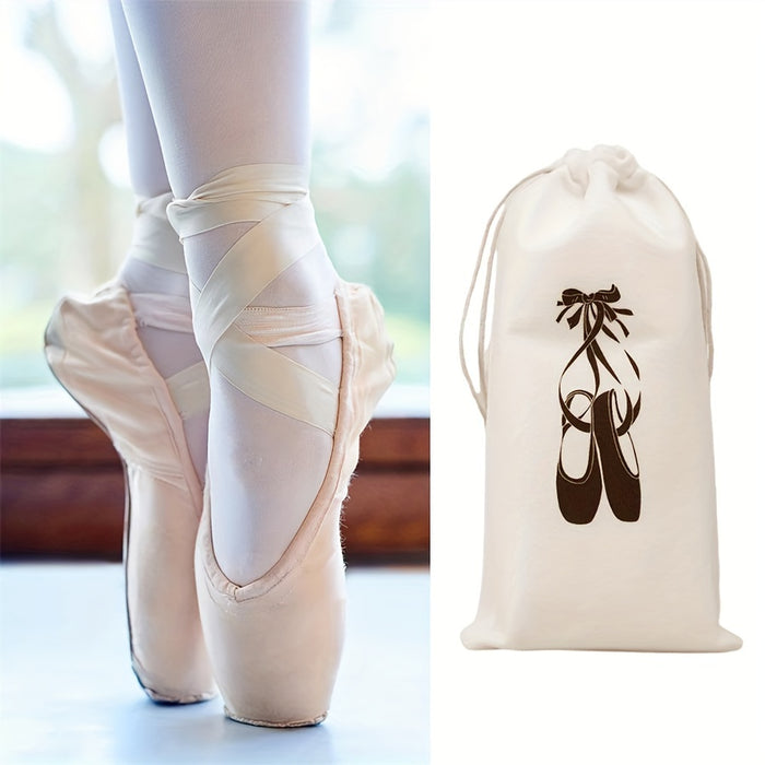 1pc Professional Ballet Shoe Pouch, Dance Drawstring Bag for Latin Dance Shoes Storage
