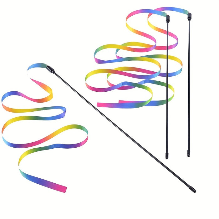 1pc Interactive Cat Toy with Ribbon Teaser Stick for Endless Fun and Playtime
