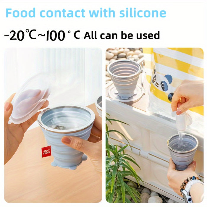 1pc 180/270/320ml Portable Folding Water Cup,  Silicone Food-Grade, Camping, Travel, Outdoor, for Brushing Teeth