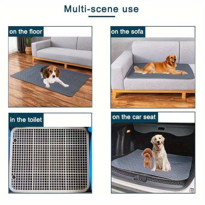 Washable Reusable Pet Pee Pad - Four-Layer Waterproof Dog Training Pad with Absorbent Core - Ideal for Housebreaking, And Travel - Cat Diaper And Dog Mattress Alternative Christmas Gift