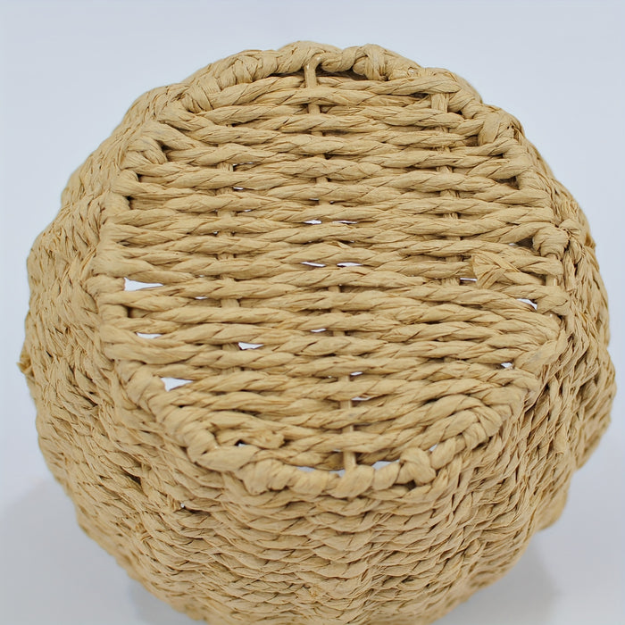[Set of 2 Rustic Wicker Baskets] Metabest Bunny Ears Shaped Wicker Storage Baskets, Set of 2, Rustic Multipurpose Opened Shelf Baskets with Window-View Design for Gifts, Home Organization, Easter, Halloween, Christmas