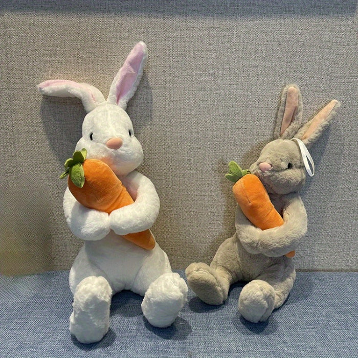 1pc/2pcs Easter Dog Toy Cute Cartoon Hug Carrot Rabbit Dog Plush Toy - Pattern: Cartoon; Breed Recommendation: All Breed Sizes; Material: Fabric