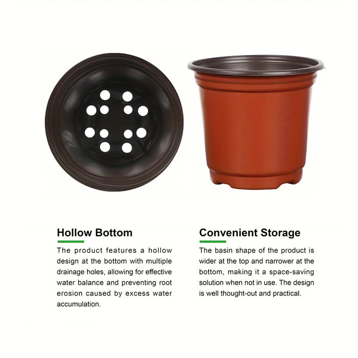 50pcs, Plastic Planter Pots For Indoor And Outdoor Plants, Lightweight Plastic Plant Pots For Seed Starting And Cultivation | Durable, Affordable, Ideal For Seed Germination And Flower Cultivation | Versatile Sizes | Extra La