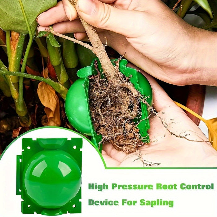 10pcs, 5cm/1.97in Diameter Plastic Plant Rooting Ball Grafting Tool, Green High Pressure Propagation Device For Air Layering And Seedling Cutting, Gardening Supplies