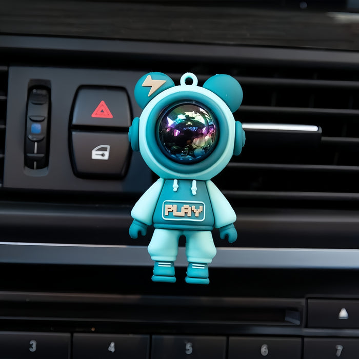 1pc/4pcs Astronaut Lightning Bear Design Car Air Freshener, Car Air Vent Aromatherapy Diffuser Clip, Car Air Outlet Decoration Clip, Car Interior Decoration Accessories Eid Al-Adha Mubarak