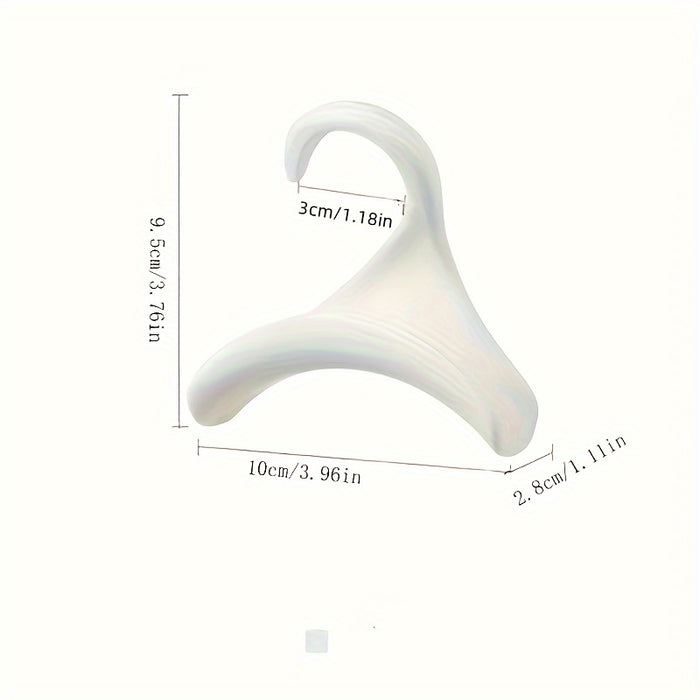 5pcs White Plastic Bag and Purse Hangers - Space-Saving Closet Organizer for Handbags, Backpacks, and Clothes with Smooth Curved Hooks