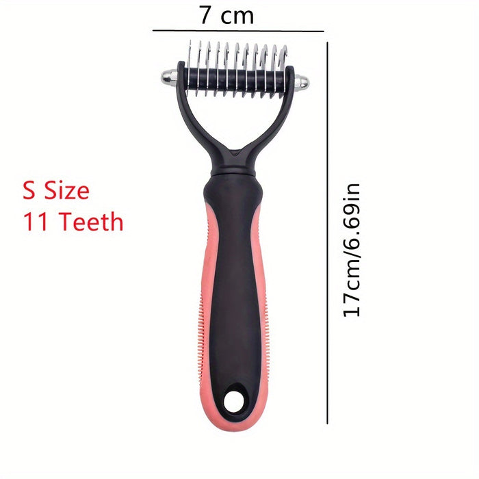 Double-Sided Pet Fur Knot Remover Comb for Dogs and Cats: Effective Shedding Tool for Removing Pet Hair