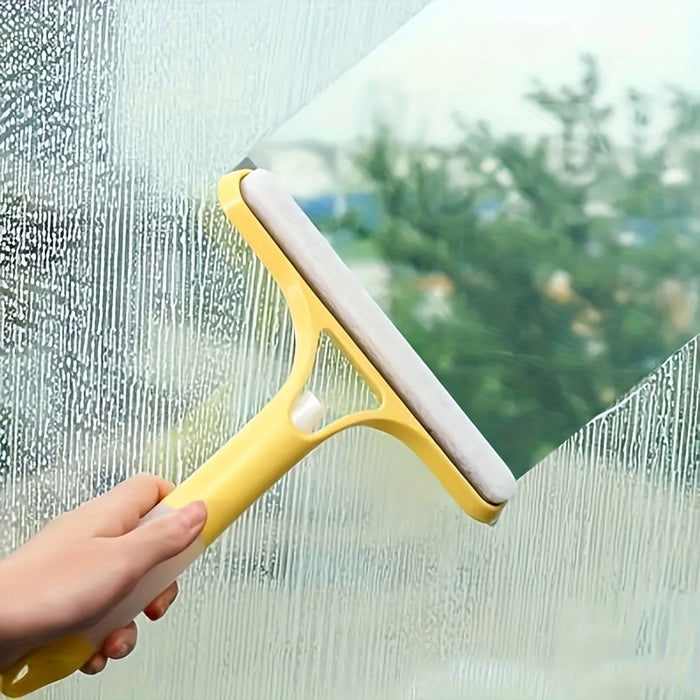 1pc Versatile 3-in-1 Glass Cleaning Tool with Spray Bottle - Double-Sided Scraper & Brush for Effortless Cleaning of Mirrors, Windows, Car Windshields, and More - Durable PC Material, Blue & White, Car Cleaning Accessories
