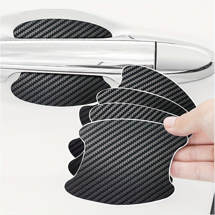 4 pcs 4 Pcs Universal Carbon Fiber Car Door Handle Protectors - Scratch Resistant Adhesive Film