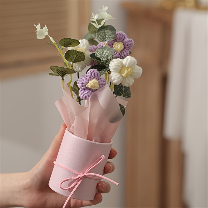 Charming Fleece Puff Tulip in Illuminated Gift Bag - Perfect for Birthday & Holiday Decor, Spring Home Accent, No Battery Required, Flower Decorations
