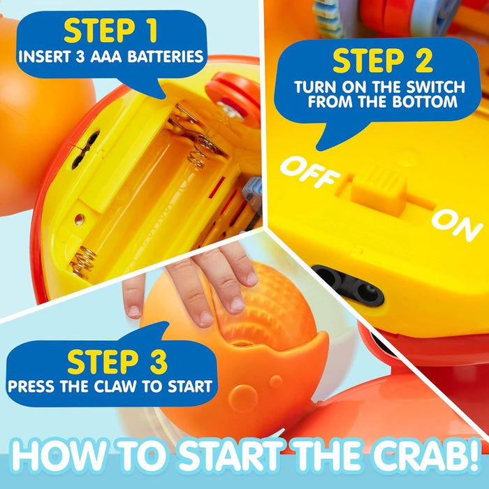 Crawling Crab Baby Toy - Tummy Time Toy, Interactive Big Crab Toy with Intelligent Sensor, Lights Buttons, Dancing Crab Auto-Avoiding Obstacles, Gift for Toddlers