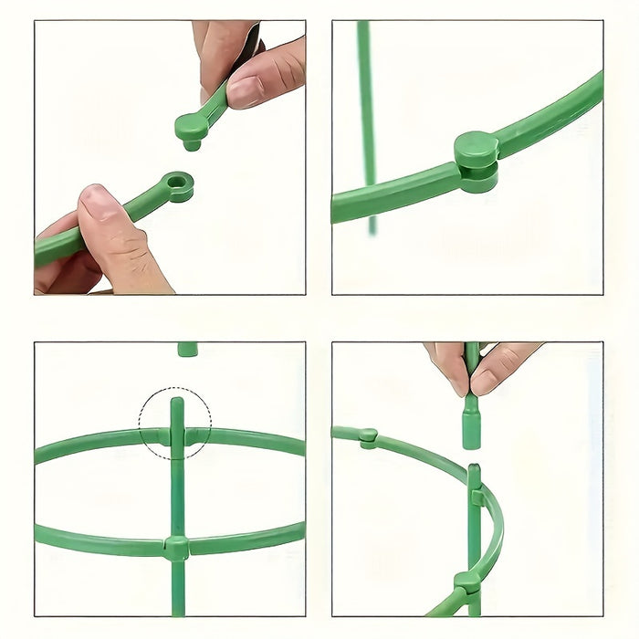18-piece(3 3-Layer Stackable Plant Support Rings - 18-Piece Durable Plastic Garden Flower Stand