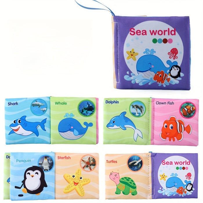 5-Pack/3-Pack Soft Fabric Baby Books, Cognitive Educational Toys, Durable & Washable, Vibrant Fruit, Animal, Ocean Themes, Early Learning & Cognitive Development, Perfect for Christmas, Birthday, Halloween, Thanksgiving, East
