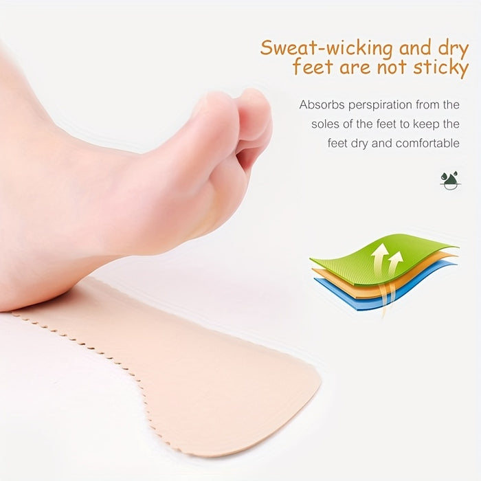 1pair Non-slip Cropped Insoles, High-heeled Shoes Insoles, Soft Breathable Sweat-absorbing Insoles