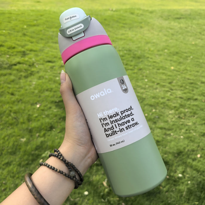 Owala freesip 32oz Stainless Steel Vacuum Insulated Tumbler with Straw Lid & Handle - Double-Wall Thermal Cup, Leakproo Travel, Office Reusable Insulated Bottle for Hot/Cold Drinks, Gym, Travel, Office Available in multiple c