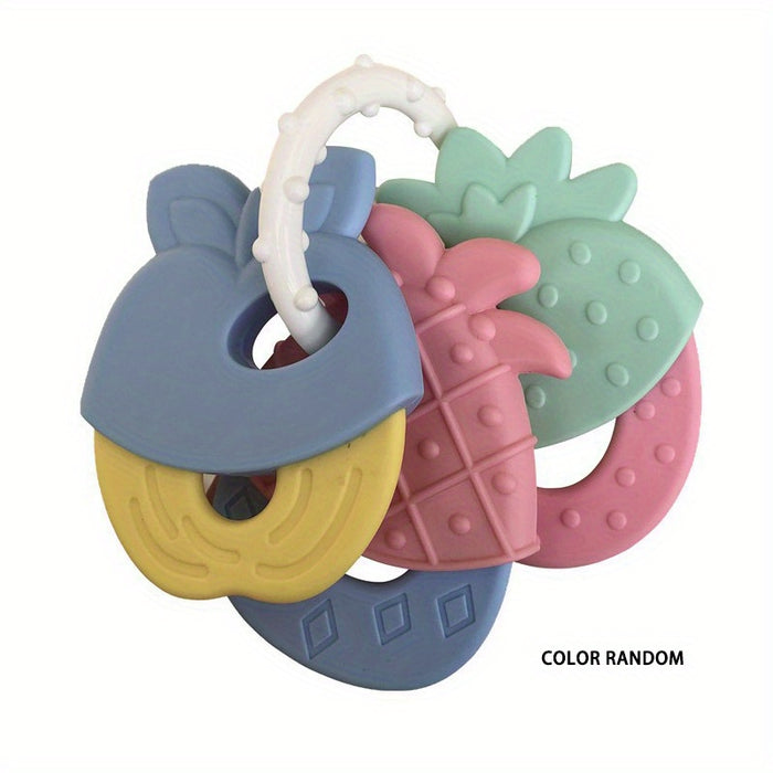 Baby Teething Toys, Silicone Baby Teether Freezer, Teether Keys, Fruit Shape Teether Set For Infant Boys And Girls easter gift