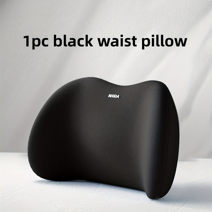 1pc Memory Foam Car Neck and Lumbar Pillow - Comfortable Support for Headrest and Back Cushion - Ideal for Drivers and Passengers