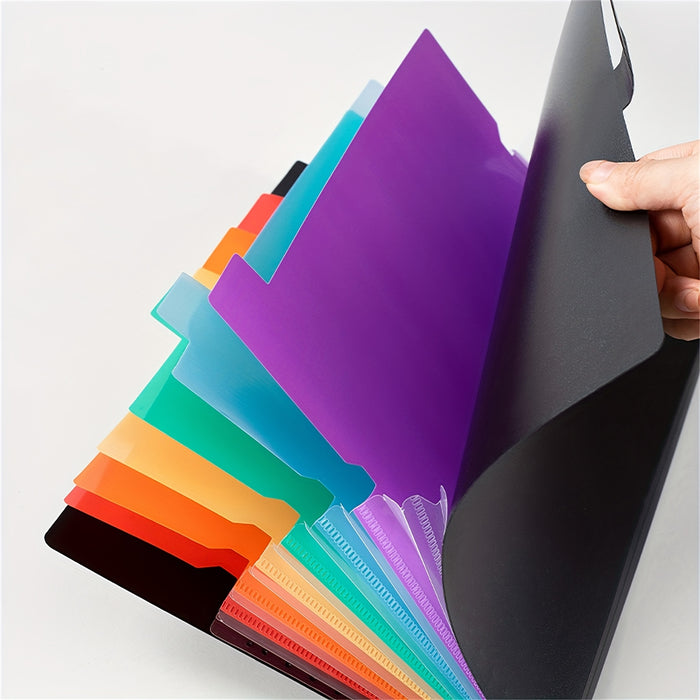 1pc 7-Pocket A4 Expanding File Folder with Labels, Multifunctional Storage Organizer for School, Office, Home