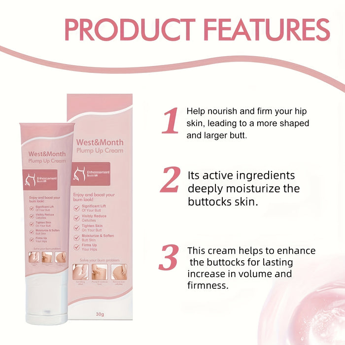 30g Plump Up Cream, Butt Improvement Elasticity Cream, Butt Enhancement Skincare Cream, Body Cream, Skincare Cream, Firming, Enhancing Your Curve, Natural Hip Lifting Technique