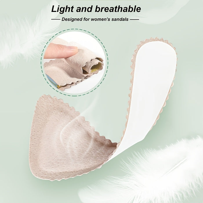 1pair Non-slip Cropped Insoles, High-heeled Shoes Insoles, Soft Breathable Sweat-absorbing Insoles