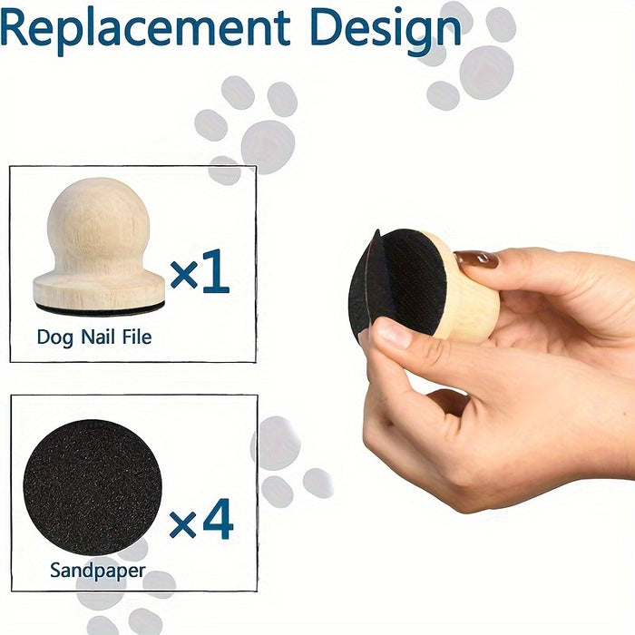 Stress-Free Dog Nail Grooming File – Scratch Board for Easy, Gentle Trimming with Black Abrasive Surface & Wooden Handle – Perfect for All Dog Breeds