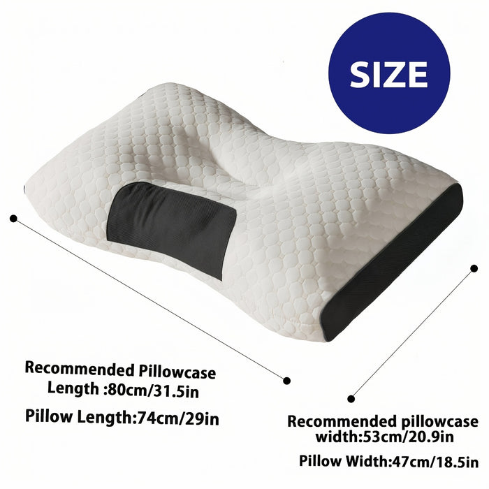 Purchase One And Receive Another at No Cost, Two Soft Woven Neck Massage Pillows for Couples - Featuring Adjustable Ergonomic, High-Quality Pillow Core, And a Removable Pillowcase for Enhanced Sleeping Comfort.