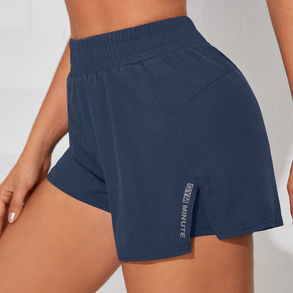 Womens Quick-Dry Casual Athletic Yoga Shorts with Pockets - Elastic Waistband, Slight Stretch Polyester Fabric, Machine Washable - Perfect for Running, Gym, Spring, Summer, and Fall Seasons