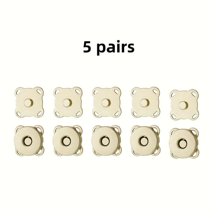 5/8 Pairs Hand-sewn Magnetic Invisible Snap Buttons DIY Plum Blossom Buckles Strong Magnetic Buttons, Clothing Bag Accessories