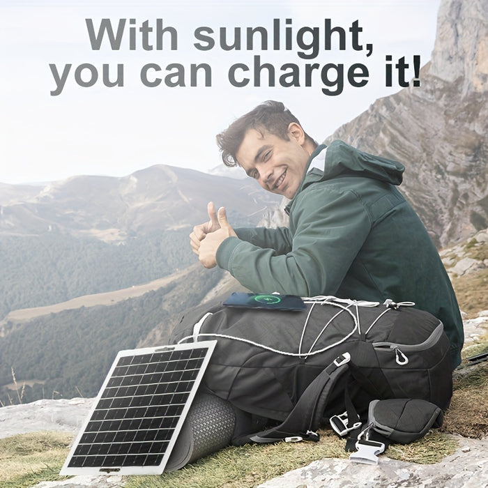 1pc Solar Portable Charging Panel Outdoor Solar USBCharger ls Suitable for Outdoor Travel And Camping, Mobile Power.Mobile Phone Charging Bank, Flashlight, Fan, Solar Panel Charger USB/DC, Charging a 5V battery