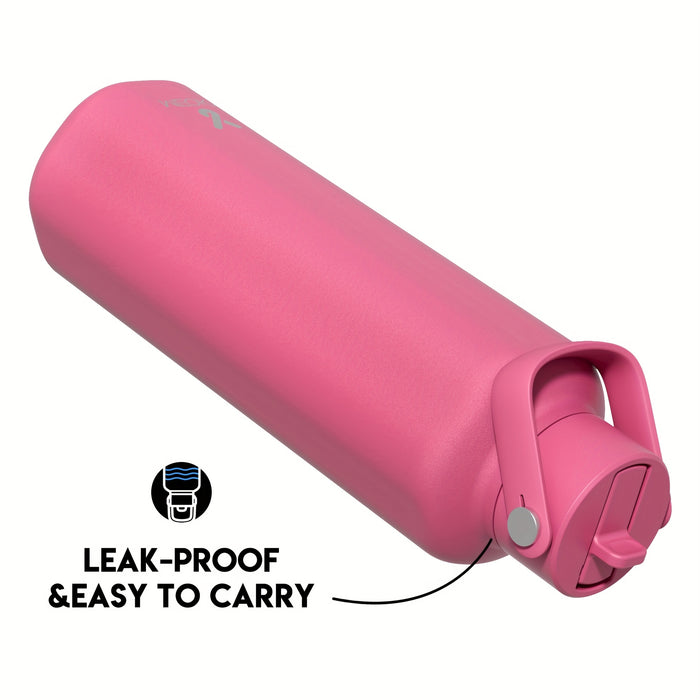 Meoky 24oz Hexagonal Insulated Stainless Steel Water Bottle - Leakproof, BPA-Free, Keeps Drinks Cold for 24 Hours, with Lid & Spout, Portable with Handle - Ideal for Sports, Fitness, Hiking, Driving - Great Thanksgiving & Chr