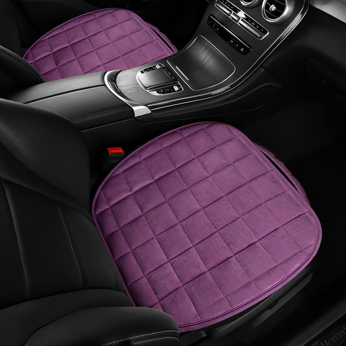 1pc Universal Oval Car Seat Cover, Anti-Slip, Breathable Polyester Fiber, Soft Sponge Filled, Lightweight, Portable, All-Season Vehicle Seat Protector, Hand Wash/Dry Clean Safe