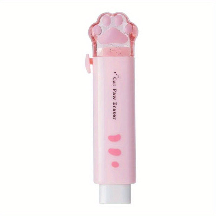Push-pull Cat paw cute eraser girl pencil eraser student rubber Cartoon pen eraser school supplies prizes Office eraser