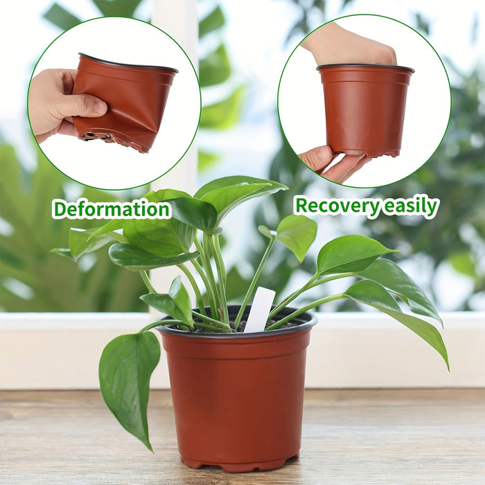 50pcs, Plastic Planter Pots For Indoor And Outdoor Plants, Lightweight Plastic Plant Pots For Seed Starting And Cultivation | Durable, Affordable, Ideal For Seed Germination And Flower Cultivation | Versatile Sizes | Extra La
