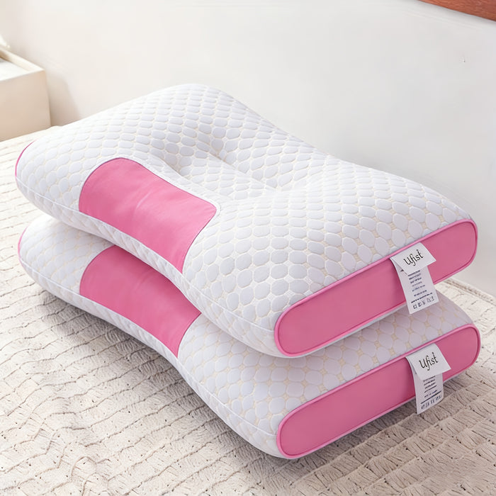 Purchase One And Receive Another at No Cost, Two Soft Woven Neck Massage Pillows for Couples - Featuring Adjustable Ergonomic, High-Quality Pillow Core, And a Removable Pillowcase for Enhanced Sleeping Comfort.