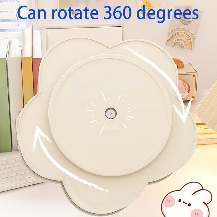 1pc/2pcs 360 Degree Cute Rotating Pen Holder, Extra Large Capacity Multi-functional Desktop Stationery Storage Box, Polished PVC Material, Flush Mount, Lightweight, 360 Rotation